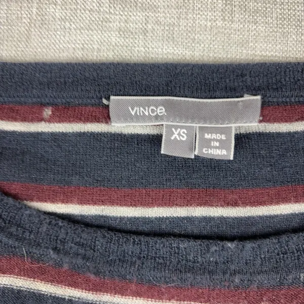Vince Sweater Womens XS Blue Wool Cashmere Crew Neck Striped Knit Pullover - Image 3