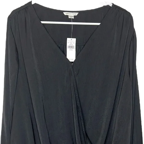 NWT  Black Faux Wrap BodySuit - Image 2