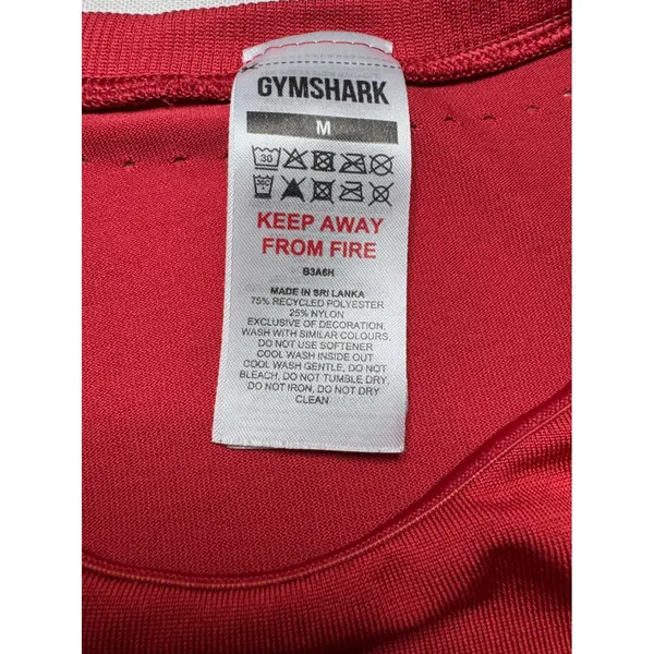 Gymshark Red Cropped‎ Long Sleeve Training Top Athletic Apparel Womens - Image 3