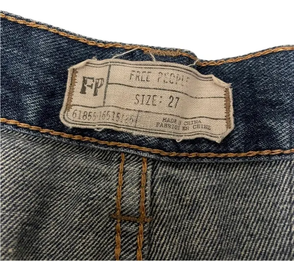 Free People Tan Stitch Print Jean Short - Image 4
