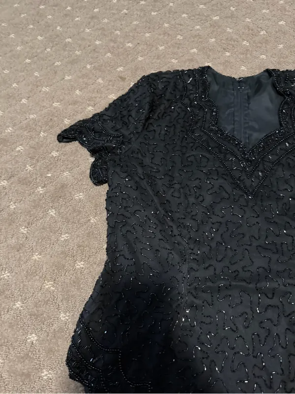 1980’s Beaded Blouse Black Size M - Image 5