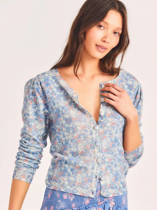 Love Shack Fancy - Simona Cardigan in Serenity Blue Wool‎ Cashmere Blend - Image 13