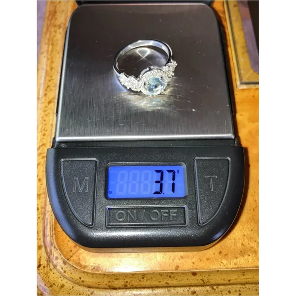 Genuine Aquamarine Sterling Silver Ring Size 9 Blue - Image 10