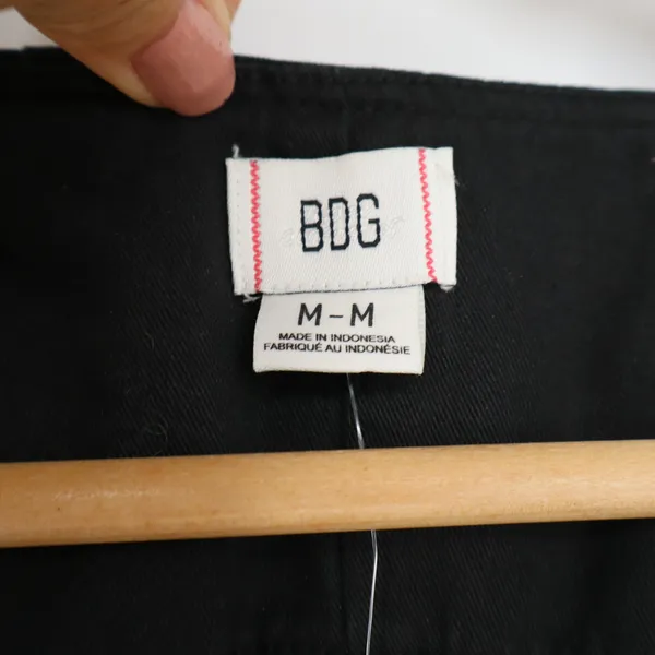 BDG Urban Outfitters Maise Wash Black Cotton Vest Hook Eye Waistcoat Mens M NEW - Image 2
