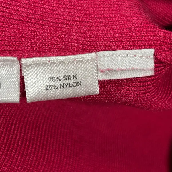 Ann Taylor Womens Medium Raspberry Red Silk Blend Cardigan and Shell Twin Set‎ - Image 5