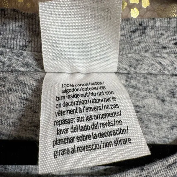 PINK Victorias Secret Heather Gray Cropped Tropical Logo Long Sleeve‎ Top Large - Image 7