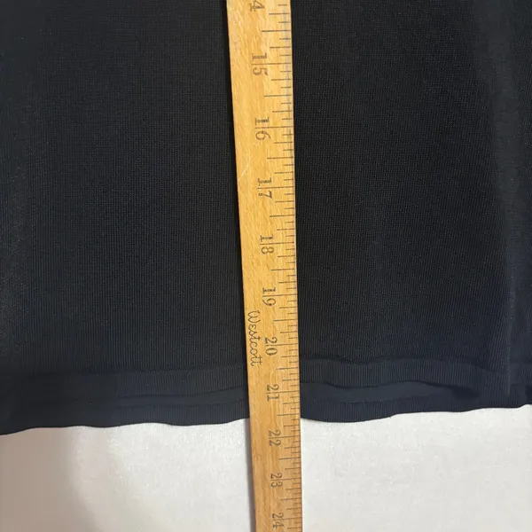 Dressbarn Tank Top Black Knit Scoop Neck Tie Front Career Minimalist Layering L - Image 7