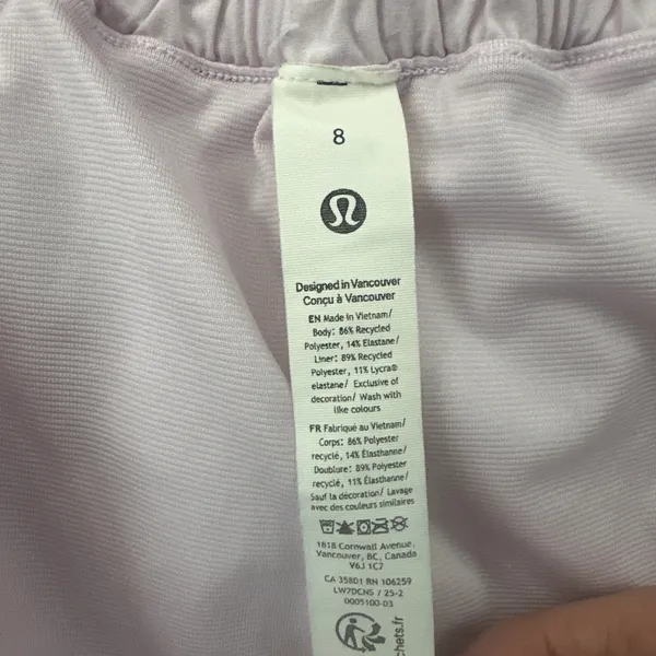 Lululemon Hotty Hot Shorts High Rise 4" Pale Pink Athletic Athleisure Women's 8 - Image 5