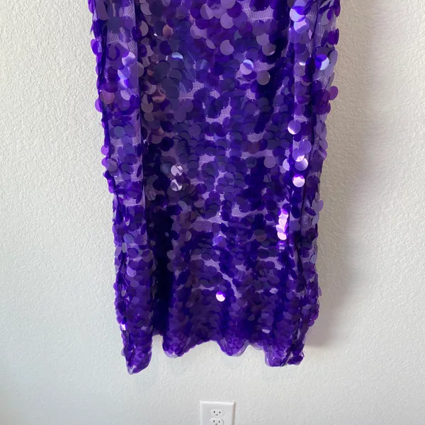 Topshop Sequin Disc Mini Dress in Purple Size 2 NWT - Image 8