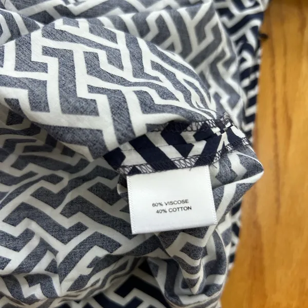 Peter Millar‎ Blue White Geometric Drawstring Beach Dress Cover Up Size Small - Image 6