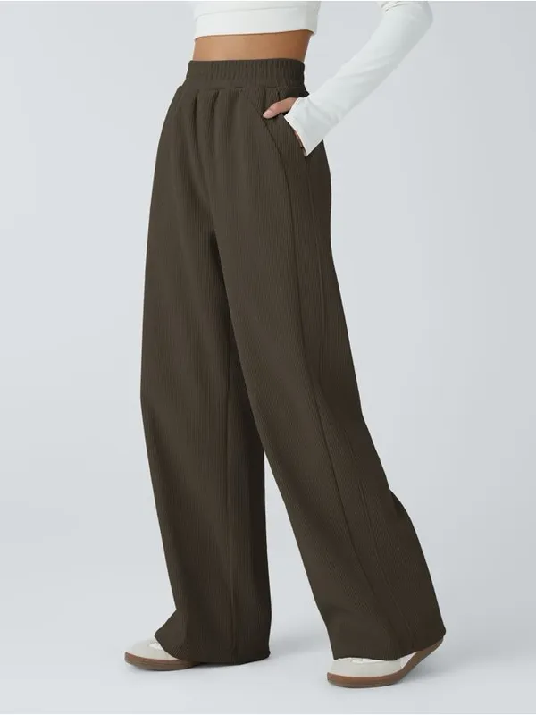 Halara Corduroy Pants XS High Waisted Straight Leg Stretch Brown Casual NWT - Image 3