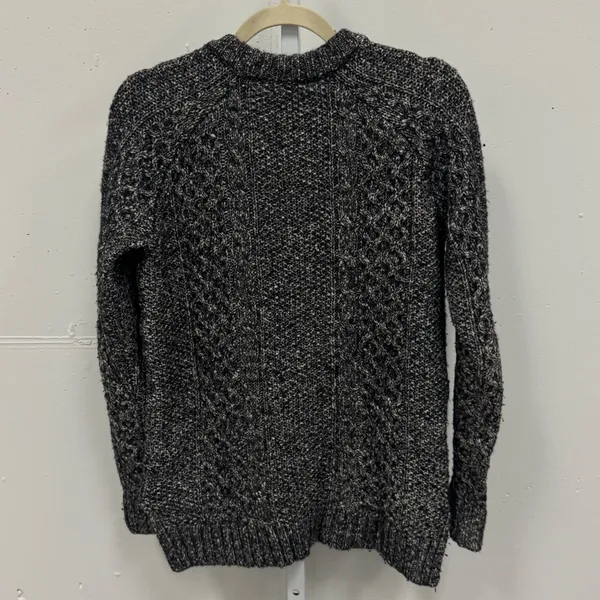 Theory Women's Cotton Wool Blend Cable‎ Knit Crewneck Chunky Sweater Charcoal Sm - Image 2