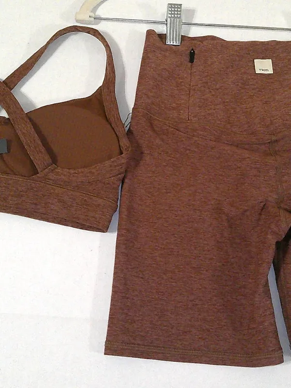 Women’s NWT Vuori set bra top and shorts XS New Clean Elevation Brown hazlenut - Image 3