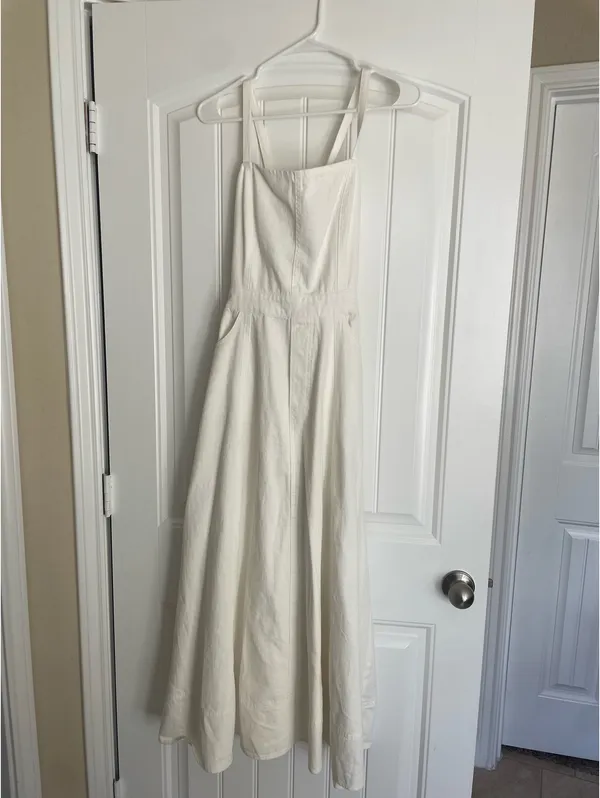 Vestique White Denim Maxi Dress. Size S NWT - Image 3