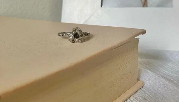 Love Knot Silver Diamond Ring Vintage Bow Pave Inset Promise Engagement Classic Jewelry - Image 5