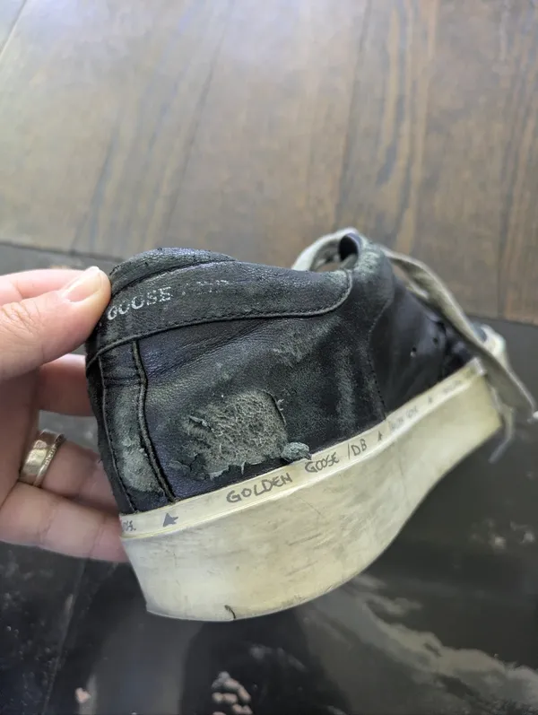 Golden Goose Deluxe Brand Hi Star Black Leather Low Top Sneakers Size 36 - Image 5