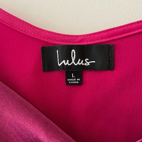 Lulus Reanna Magenta Pink Satin Surplice Tank Top‎ - Image 6