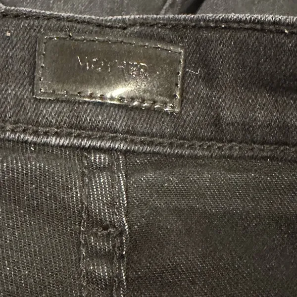 Mother Hustler Ankle Fray Hem Black Stretchy Denim Jean Pants 27 - Image 6