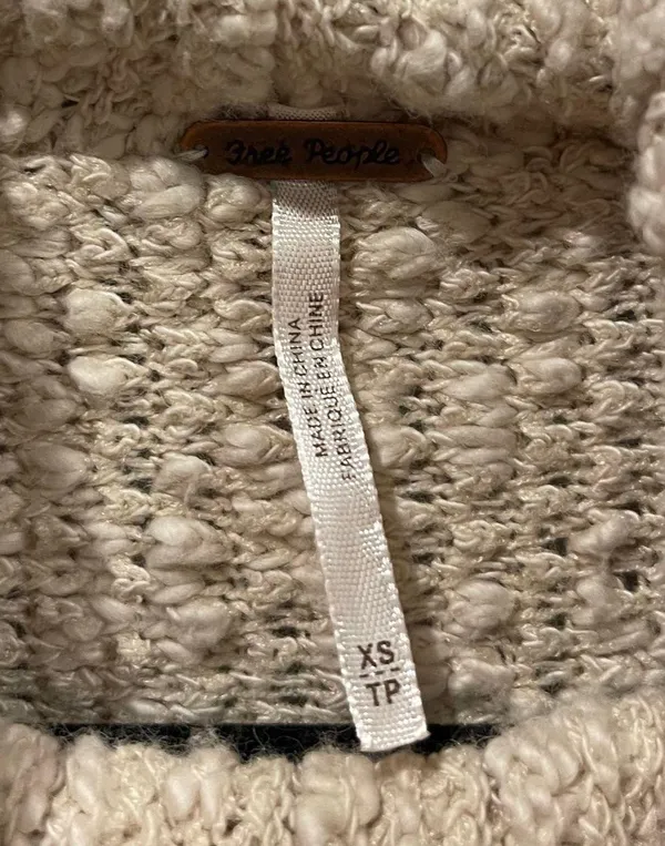 Beige Turtleneck Oversized Knit Sweater - Image 3