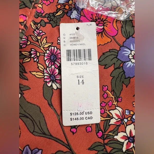 Anthropologie Maeve Floral Flower Power Wide Leg High Waist Crop Pants|Size:14 - Image 10
