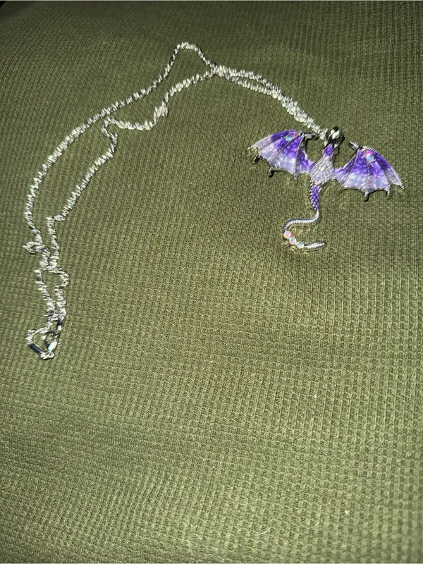 Purple Dragon Pendant Necklace - Women's Jewelry - Image 3