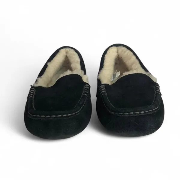 UGG Ansley Black Suede Sheepskin Warm Moccasins Slippers Shoes Size US 8 Women - Image 4