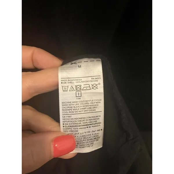 OLD NAVY Midi Cami Slip Dress in Black Crepe Size Medium M MINIMALIST CASUAL - Image 4