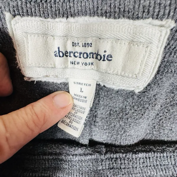 Abercrombie & Fitch Y2K Vintage Style Joggers Gray Sweatpants Large Spellout 90s - Image 9