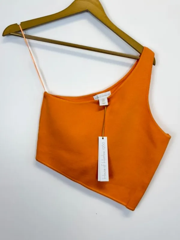 NWT House of Harlow Orange One Shoulder Crop Top - Image 2