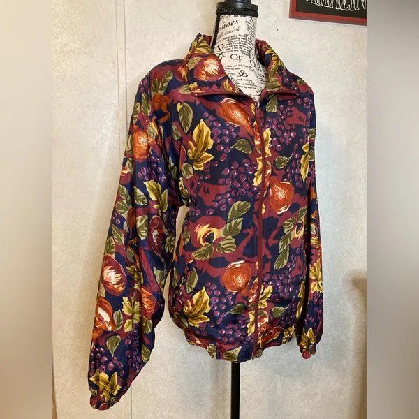 Vintage 80's EVR Crazy Sexy Cool Totally Rad Multi Color Windbreaker Jacket L - Image 4