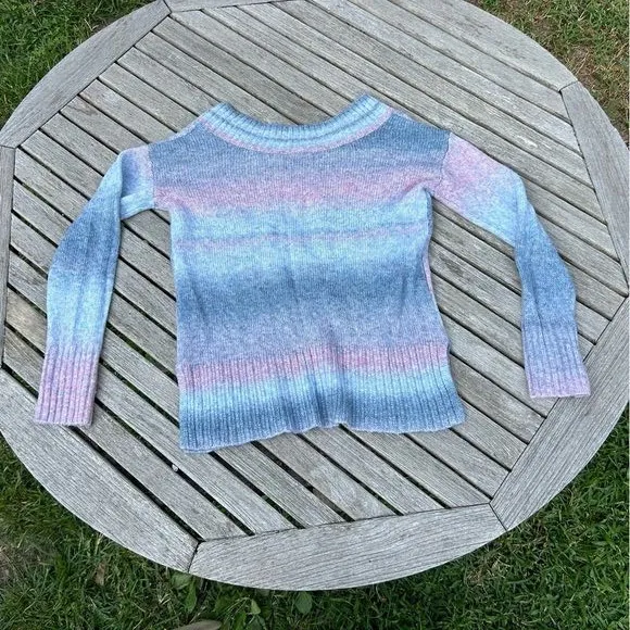 Sweater‎ Blue Pink Cotton Candy Ombre Striped Knit size small a new approach Ana - Image 7