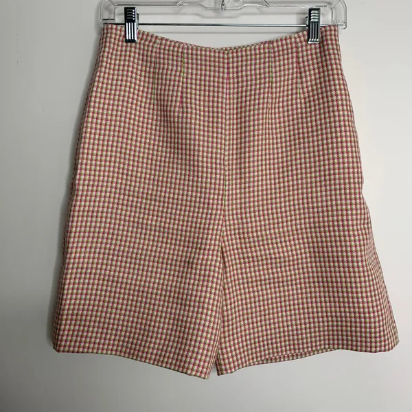 Alexa Chung High Waisted Plaid Womens Long Shorts US 6 - Image 3