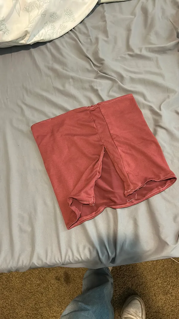 Homemade Pink Tube Top with Slit - Image 2