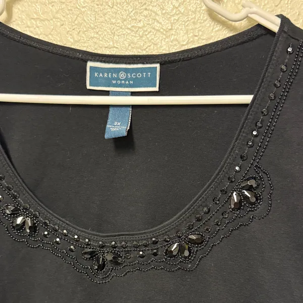 Karen Scott Women's Elegant Black Tank Top Size 2X - Image 2