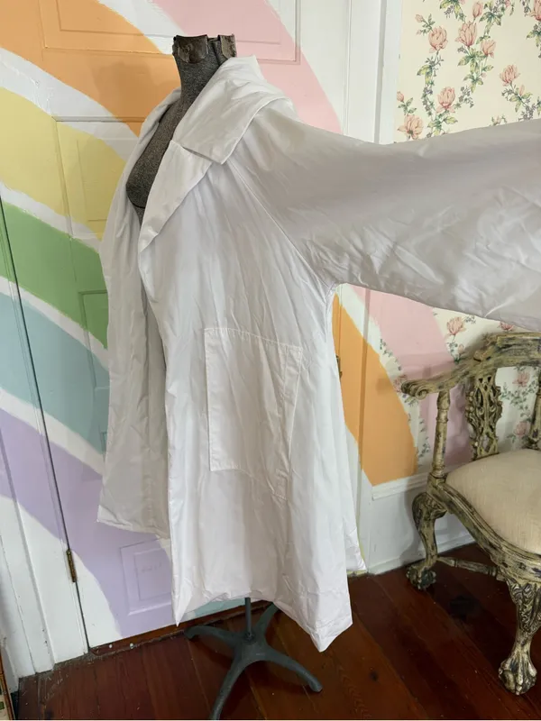PLANET By Lauren G Nylon Emily Trench Coat White Oversized Sz OS 🧡🍄 - Image 6