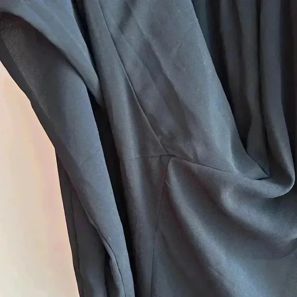 Iris Los Angeles Black Strapless Jumpsuit, Flowy Chiffon Jumpsuit, Size Small - Image 7