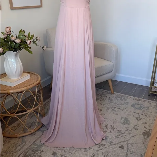 Show Me Your MuMu Jenn Maxi Dress Dusty Blush Pink Small - Image 3