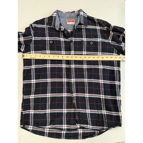 Wrangler Flannel Top Womens Medium Plaid Western Country 100% Cotton Travel - Image 5