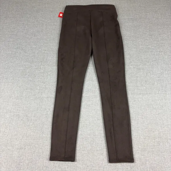 Spanx Faux Suede Leggings Womens Small Brown High Rise Ankle Shaping Pants - Image 9
