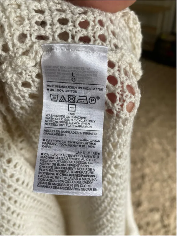 Old Navy Ivory Crochet Maxi Swim Cover Up Coastal Vaca Island Nautical Fishnet L - Image 5