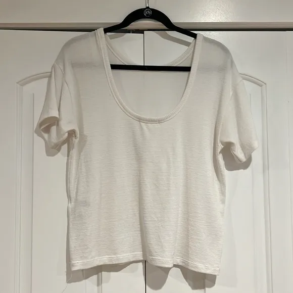Rag & Bone‎ White Knit Open Back Tee Shirt. Size XS - Image 2