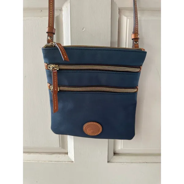Dooney & Bourke J6774387 Nylon Leather Trim North South Triple Zip Crossbody Bag - Image 2