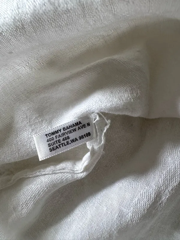 Tommy Bahama Split Neck White Linen Tunic, Medium - Image 7