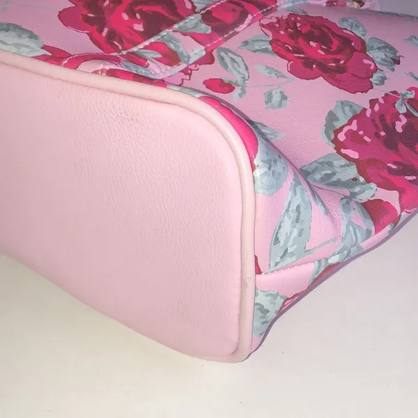 Luv Betsy by Betsy Johnson Pink Floral Purse with Gold Tone Chain Strap - Image 5