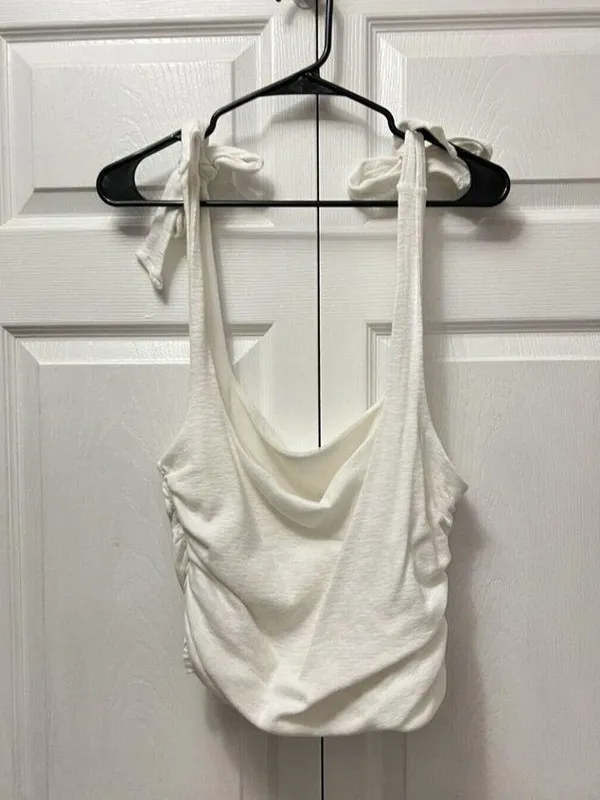 Free People XL White Boulevard Tie Tank - Image 8