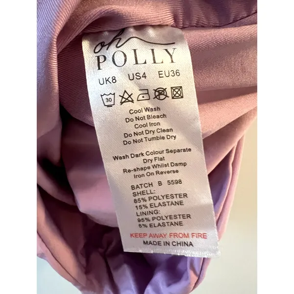 Oh Polly Dusty Pink Cowl Neck Ruched Mesh Mini Dress US size 4 New - Image 4