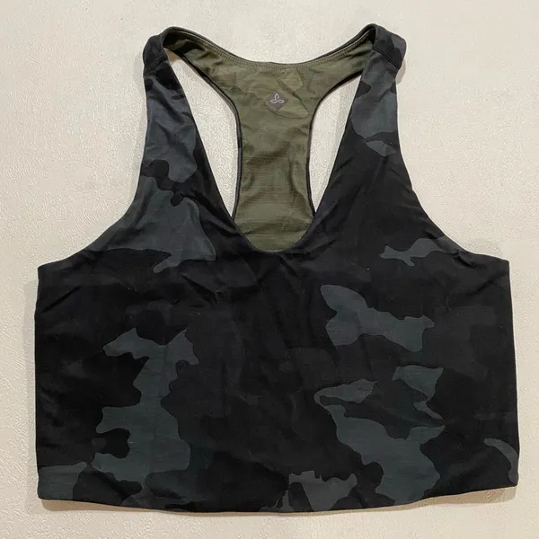 prAna Momento Reversible Camo Crop Top XS/S Racerback Yoga Activewear - Image 3