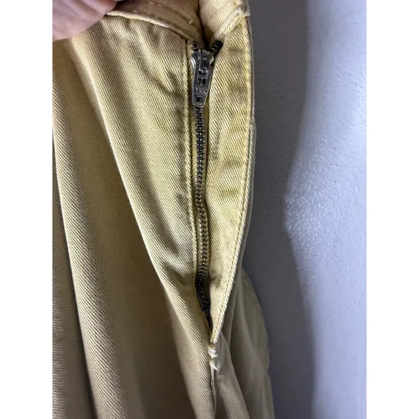 Free People Women's Pleated Khaki Wide Leg Pants‎ Size 0 - Image 5