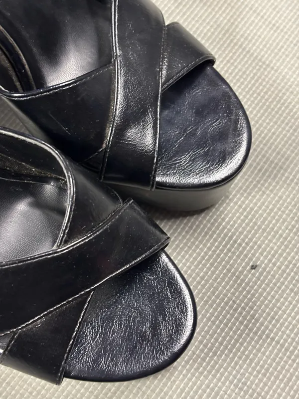 Soda Black Platform Ankle-Strap Sandals - Image 12