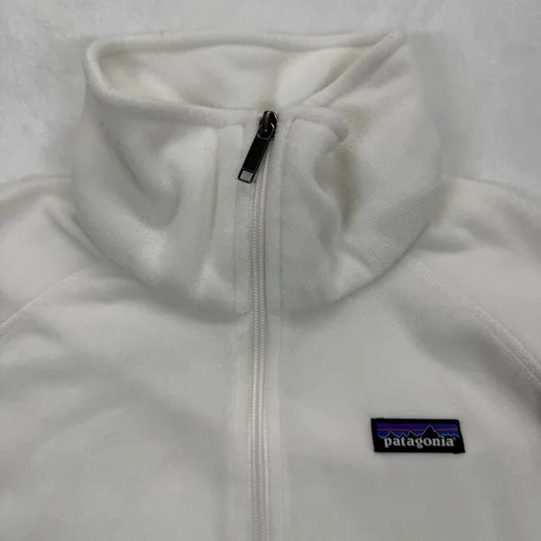 Patagonia Fleece Jacket Full Zip Bud Light White‎ Outdoors Women's M - Image 4